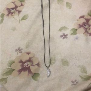 Silver feather necklace